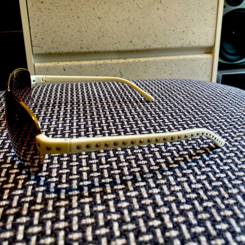 White Jimmy Choo studded aviator sunglasses - Picture 2 of 3